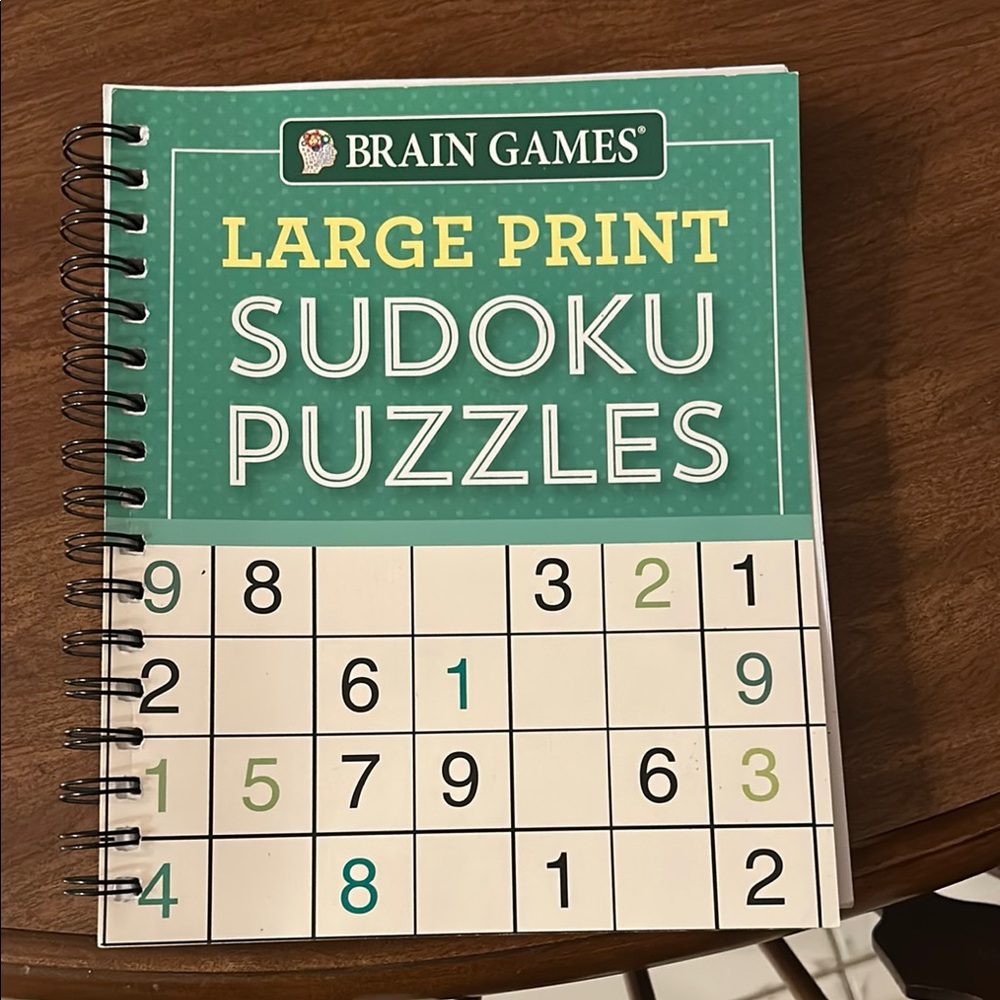 Large Print Sudoku Puzzles - Green and White